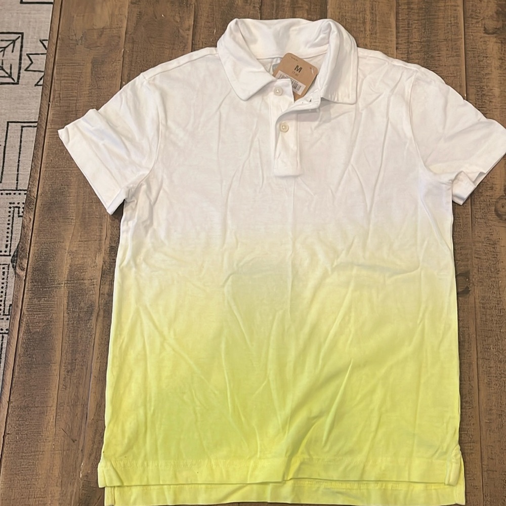 NWT boys size M white and yellow polo